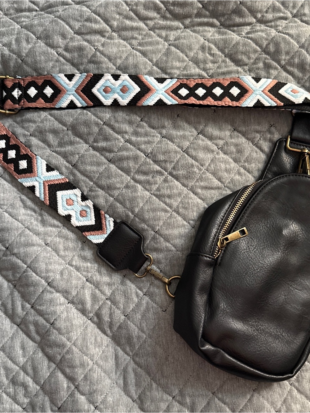 Tribal Embroidered Crossbody Bag With Detachable Strap